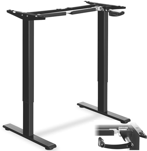 tectake® Pieds de Table de Bureau réglable en Hauteur en Acier pour Bureau Assis Debout 84-129 x 60 x 71-121 cm Bureau Ergonomique Bureau Ordinateur Pied de Bureau Teletravail Table de Travail