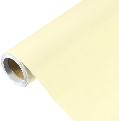 sourcing map Papier peint jaune kaki 300 x 40 cm, papier peint autocollant en vinyle de couleur unie pour revêtement mural
