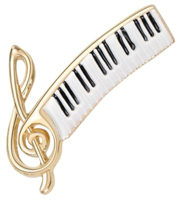 VERDANVERSE Elegante Brosche für Damen aus Zinklegierung mit Musiknotenmotiv Delikate Klavier Anstecknadel als Schmuck für Party und Kleidung