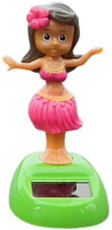 Sghtil Decoraciones para Salpicadero De Coche, Figura de Niña Oscilante para Salpicadero con Energía Solar, Figuras Impermeables Divertidas con Movimiento, Resistente a la Intemperie para Oficina en