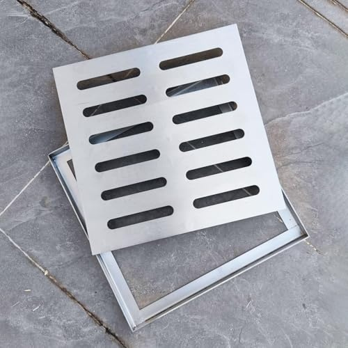 Quick Drain Stainless Steel Grate for Outdoor Rainwater Management 60cm x 60cm Patio Channel Cover Durable 304 Steel Drainage Solution for Patios and Gardens