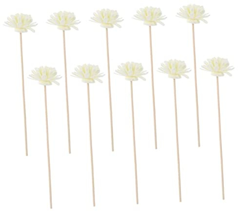 STOBAZA Difusores de Aroma Flores Difusor PE Ratán con Palitos de 10 Unidades, Compatibles con Aceites Esenciales, Ideales para Baño y Sala