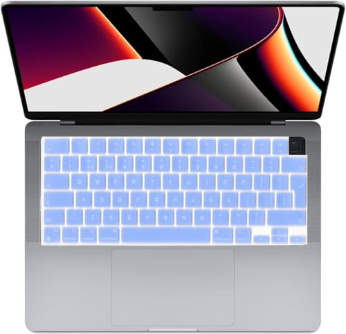 Se7enline for Macbook Neo & Air 13/15 & Pro 14/16 inch Keyboard Cover Skin | Silicone Waterproof Dustproof Durable Washable Laptop Accessories M5 M4 M3 M2 M1 A18 Pro 2021-2026,(EU Layout)Serenity Blue