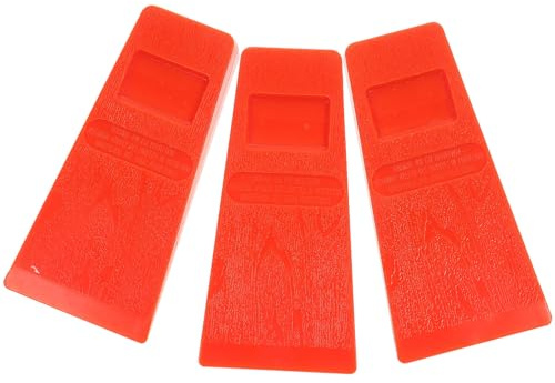 Kisangel Coins de Bûcheronnage Professionnels Orange 3 Pièces 12,7 Cm pour Abattage et Calage D’Arbres en Extérieur, Outil de Coupe du Bois Solide et Sécurisé pour Forestier