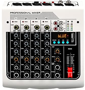 Mezclador de audio, Mezclador de USB Live Stage KTV for Pc, mesa de sonido de 6 canales, tarjeta de mezcla, controlador de consolas digitales, consola profesional Dj
