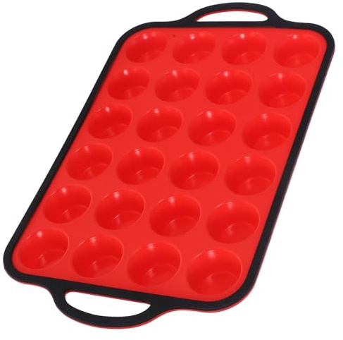 SHINEOFI Teglia per Mini Muffin in Silicone Telaio in Ferro Rinforzato Stampo da Forno Riutilizzabile per Cupcake Cheesecake e Piccoli Dolcetti per Cucina e Pasticceria Lavabile in