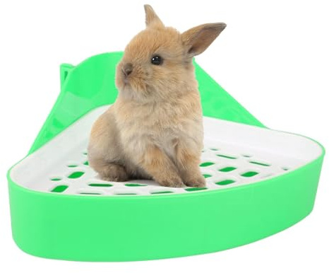 Toilette per conigli domestici - Vasino per animali domestici Toilette ad angolo più grande - Vasino per lettiera ad angolo con lettiera per animali adatto per conigli