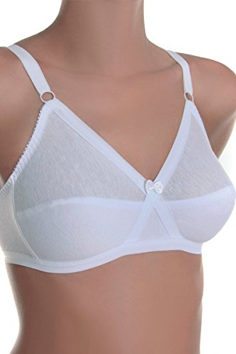 Sassa Damen Soft Kreuzblende Baumwolle BH, Undurchsichtige, Weiß (Weiß 00100), (Herstellergröße:95C)
