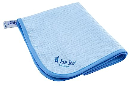 Ha-Ra Hammer-Tuch blau 67x50cm I Microfaser Putztuch saugstark I Trocknet streifenfrei I Feucht & Trocken anwendbar I Für Fenster & Spiegel geeignet I in Küche und Bad einsetzbar