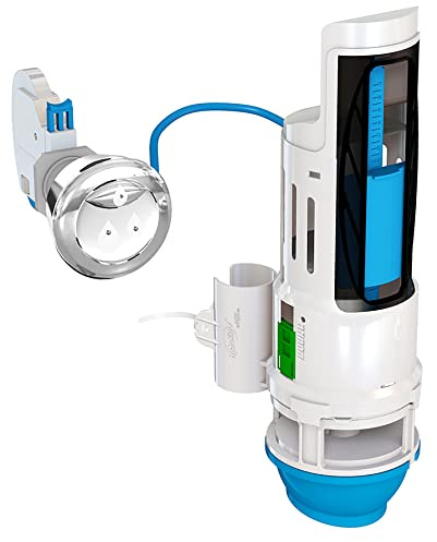 Danco HYR270 Hydroright Water-Saving Dual Flush Valve with Push-Button Handle, Plastic, Chrome