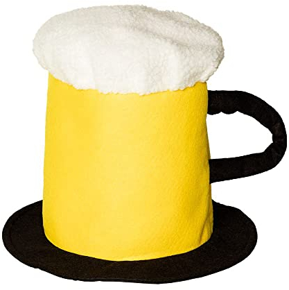 Boland 98996 - Chapeau Chope de bière, casquette en peluche, chapeau de bière avec anse, fête populaire, déguisement, carnaval, fête de carnaval, JGA