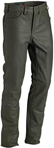 La Chasse Pantalon de Chasse en Cuir de Buffle pour Homme - Extrêmement Résistant, Traditionnel, en Cuir de Vachette - Oefele