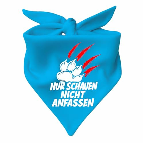 Hunde Dreiecks Halstuch Nur schauen Nicht anfassen (Atollblau) (Gr. 2)
