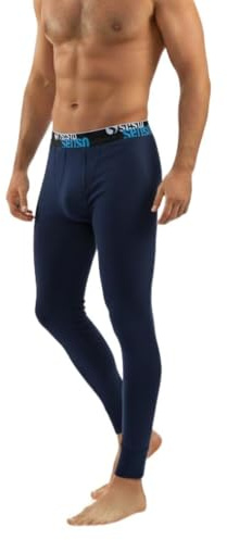 Sesto Senso Calzoncillos Largos Algodón Pantalón Térmico Hombre (XL, Azul Oscuro)