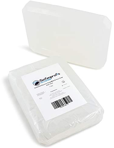Seifenprofis - Aloe Vera Seife- Glycerinseife Rohseife Seifenbasis (1kg SLS+SCS-Frei) 100% Vegan zum Seifengießen - Transparent