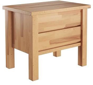 Nachtkonsole Buche Lackiert Massivholz Nachttisch mit Zwei Schubladen