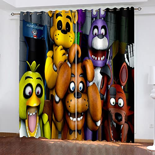 Vorhang Blickdicht Ösen Kinderzimmer Jungen Mädchen Cartoon-Tier-Ideen Motiv 280X260Cm Verdunklungsvorhänge Wohnzimmer Schlafzimmer Thermovorhang Hitzeschutz 2Er Set Fenstergardinen
