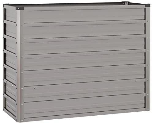 Tidyard Jardinière de Patio Pot de Fleurs Jardinière de Jardin Support pour Plantes Bacs à Fleurs Acier corten Gris 100x40x77 cm
