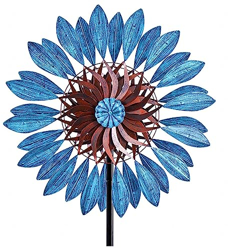 Windrad Garten Metall, 213cm Groß WindräDer Aus Metall, XXL WindmüHlen Garten Metall, FüR Terrasse Und Garten