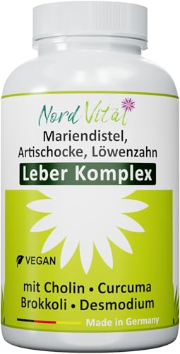 NEU! Leber Komplex mit 15 aktiven Inhaltsstoffen - Mariendistel, Artischocke, Löwenzahn, Brokkoli, Cholin, Desmodium, schwarzer Knoblauch, Kurkuma und mehr - 120 Kapseln - in Deutschland hergestellt