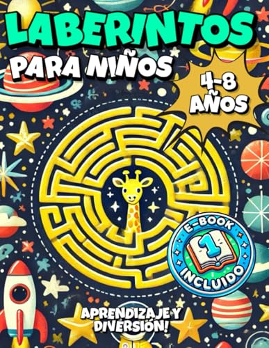 Libro del laberinto para Niños de 4-8 años: Libro de laberintos y rompecabezas para niños 4, 5, 6, 7, 8 años