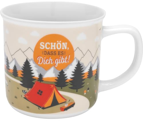 GRUSS & CO Tasse mit Motiv Berge | Kaffeetasse, verpackt in Geschenkbox, Porzellan, 35 cl | Geschenk, Geburtstag, Fernweh, Reise | 48821