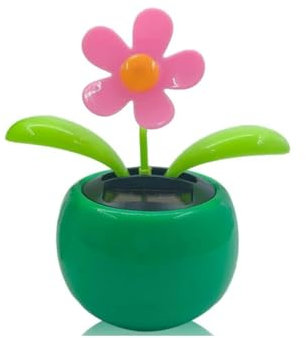 SquarezhenBo Green Solar Powered Dancing Flower, Plastic Solar Dancing Flowers Shaking Head Car Ornaments Solar Powered Car Toy for Car Office Desk Decoration