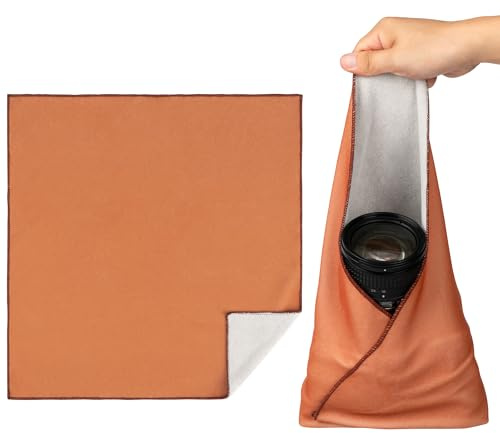 Walking Way Anti-repor, dammtät, tvättbar, självhäftande skyddshölje magiskt skyddsskal för kameror, linser, elektroniska produkter och kosmetika, Brun, 45*45CM, Kameralins inslagning