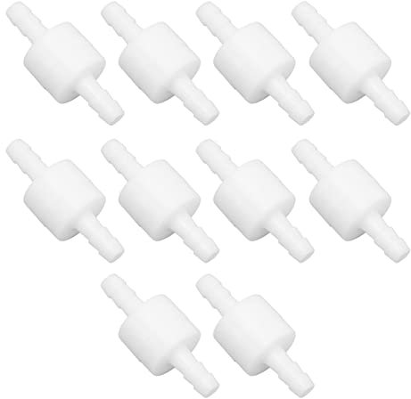 Check Valve, 10Pcs Check Valve, PE Single Way Aquarium Air Pump Non Return Valve Damaged Check Valves Replacement for, Sump Pumps (6mm White)