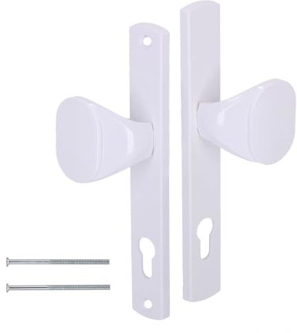 KOTARBAU® Türknauf 90 mm Langes Aluminiumschild Türgriff Türschloss Türklinke Türgriffe mit Rosette Zimmertür Türgriffe Innentüren Türklinken Türschloss Innentür Drückergarnitur Türbeschlag Weiß
