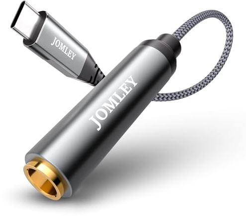 JOMLEY USB-C till 1/4 tum TRS ljudadapter, 1/4 tum 6,35 mm hona till USB Type-C stereouttag hörlursadapterkabel för förstärkare, smartphones, bärbara datorer – 20 cm