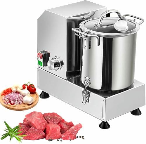 Picadora de alimentos profesional de 6/9/15 l, picadora de cocina con velocidad continua y diseño desmontable, cortadora multifuncional de carne y verduras para uso comercial y doméstico, 15 l