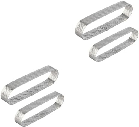 FUNNETOYU 4pcs Sturdy Stainless Steel Mousse Mould Cake Mold Tartlet Mould for Desserts
