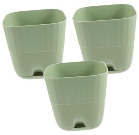 Hemobllo 3piezas Maceta De Autorriego para Plantas Interiores Diseño De Conducción De Agua para Suculentas y Plantas De Oficina Macetero Espacio Ahorro para Hogar y Jardín