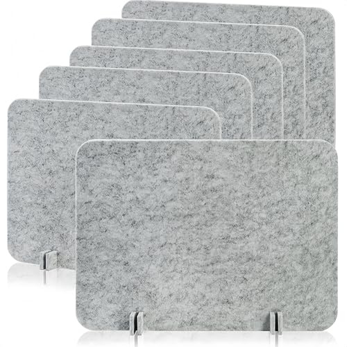 Eorbow Paquete de 6 paneles acústicos de privacidad para escritorio, separadores de escritorio independientes de 24 x 16 pulgadas, división de mesa reductora de ruido con pies de apoyo, almohadilla a