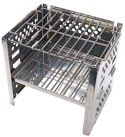 HEMOTON Klappbarer Outdoor-grill Aus Edelstahl Multifunktional Als Grillherd Oder Kochherd Einsetzbar Und Verschleißfest Praktisch Und Platzsparend Für Bbq Und Camping