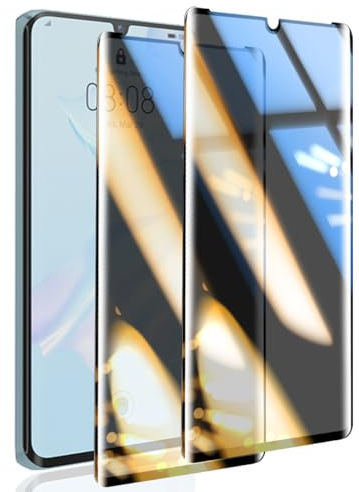 Rniidaaz 2 Stück für Panzerglas für Huawei P30 Pro Sichtschutzfolie, Anti-Spähen Schutzglas, 9H Härte Anti-Kratzer, Hohe Empfindlichkeit HD Blickschutzfolie, Privacy Anti-Spy Displayschutz Folie
