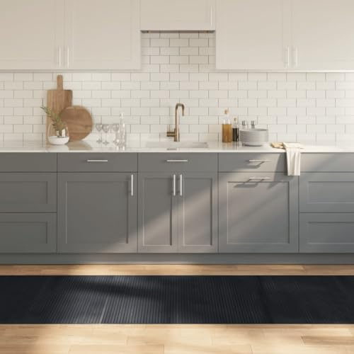 Tonture bambumatta rektangulär svart 80 x 300 cm, slitstark halkfri golvmatta ytmatta för vardagsrum, sovrum, matsal, hall, lättskött dekoration