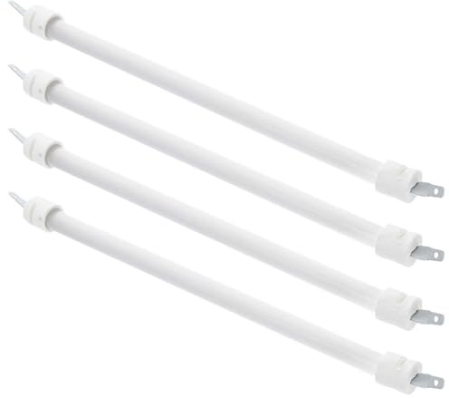 DECOMELODY 4 Pezzi Tubo di Quarzo per Riscaldatore Elettrico da Patio, Elemento Riscaldante in Ceramica Bianco, Riscaldamento Rapido e Salvaspazio per Spazi Esterni e Coperti
