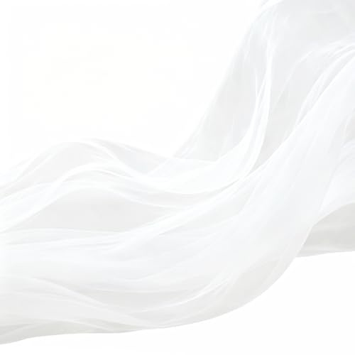 Mjukt organza-tylltyg 160 cm x 3 meter/5 m/10 m, transparent nättyg för sömnad, för bröllop, fest, valv, klänning, tyllkjol, slöja och gör-det-själv-dekoration (vit, 160 cm x 3 meter)