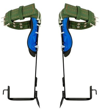 Baumklettern Ausrüstung Set Steigeisen 2-Zahn mit Sicherheitsgurt & Seil, höhenverstellbare Baumkletter-Spikes aus Carbonstahl, 100 kg Tragfähigkeit für Obstpflücken Forstarbeit Outdoor Klettern