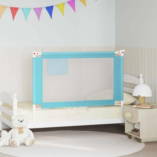 Kaloriko Barrera protectora para cama infantil, 120 x 25 cm, tela, altura regulable, plegable, protección anticaída con protección transpirable para el borde de la cama, barrera para cuna, cama