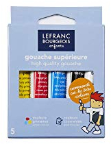 Lefranc & Bourgeois 807492 Schulfarben Gouache in 20ml Tuben, gebrauchsfertig, hohe Deckkraft, intensive Leuchtkraft, hohe Ergiebigkeit