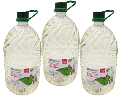 Herbicida Ecológico a Base de Vinagre Concentrado de Alcohol de Cereal al 20%. Caja de 3 garrafas de 5L