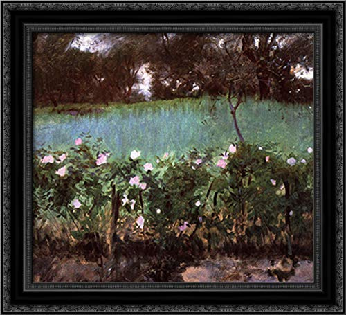 Landscape With Rose Trellis 22x20 Black Ornate Wood Framed Canvas Art by John Singer Sargent