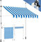 KESSER® Tenda da Sole a Morsetto con manovella per Balcone, Tenda da Sole per Balcone, Regolabile in Altezza, Idrorepellente, Protezione Solare, Copertura per terrazze, Blu - Bianco, 350cm