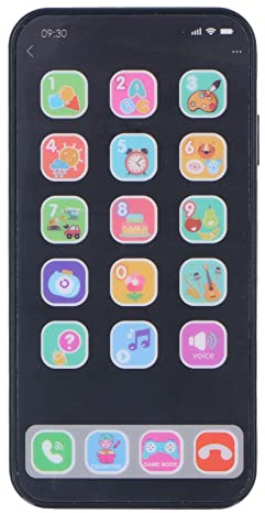 VGEBY Kindertelefon-Spielzeug, Kindersimulations-Handy-Spielzeug, Musik-Lichtfunktion, Pädagogische Geschenke für über 3 Jahre(Schwarz) Elektronisches Spielzeug