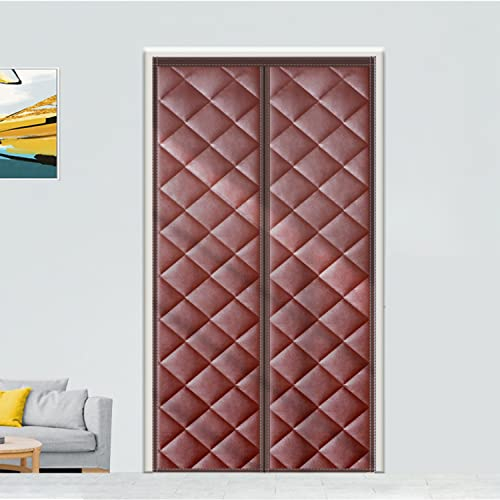 Magnet Wärmeschutzvorhang für Türen, neuestes Modell, Thermo Türvorhang, Isolier Schutz Vorhang, Haustierfreundlich, Wasserdicht, Winddicht, Volle Größe, 90 x 200 cm Kaffee