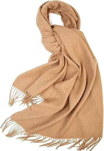 Schal Damen Winter Khaki，Langer Kuscheliger Wollschal Mädchen，KaschmirSchal Kaffee xxl,Kaschmir Schals Beige,Kamel WinterSchal,Warme Pashmina Stola für Frauen,Weihnachten Valentinstag Geschenke.