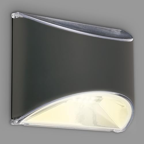 BRILONER - Lampade solari per esterni, lampada da parete a LED per esterni, lampada da parete giardino, cortile, terrazzo, lampada solare per esterni con batteria, accensione e spegnimento automatico